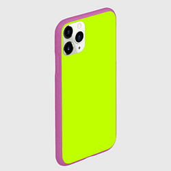Чехол iPhone 11 Pro матовый Лайм цвет: однотонный лаймовый, цвет: 3D-фиолетовый — фото 2
