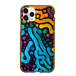 Чехол iPhone 11 Pro матовый Цветные микроорганизмы