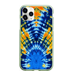 Чехол iPhone 11 Pro матовый Tie dye стиль хиппи, цвет: 3D-салатовый