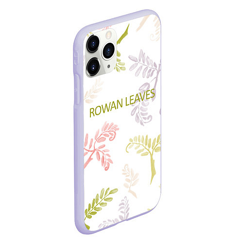 Чехол iPhone 11 Pro матовый Rowan leaves / 3D-Светло-сиреневый – фото 2