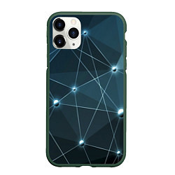 Чехол iPhone 11 Pro матовый Сеть нейронов, цвет: 3D-темно-зеленый