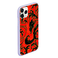 Чехол iPhone 11 Pro матовый Plant tattoo - irezumi, цвет: 3D-светло-сиреневый — фото 2