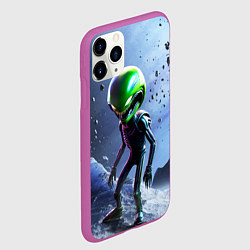 Чехол iPhone 11 Pro матовый Alien during a space storm, цвет: 3D-фиолетовый — фото 2