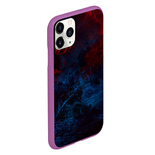 Чехол iPhone 11 Pro матовый Космическая абстракция битва / 3D-Фиолетовый – фото 2