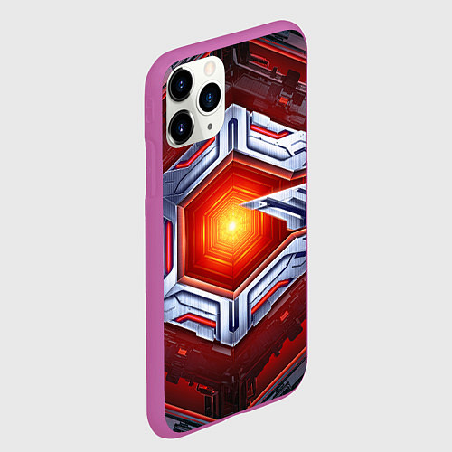 Чехол iPhone 11 Pro матовый Космическое яркое ядро / 3D-Фиолетовый – фото 2