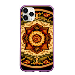 Чехол iPhone 11 Pro матовый Красивый паттерн ковра, цвет: 3D-фиолетовый