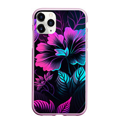 Чехол iPhone 11 Pro матовый Неоновый цветок, цвет: 3D-розовый