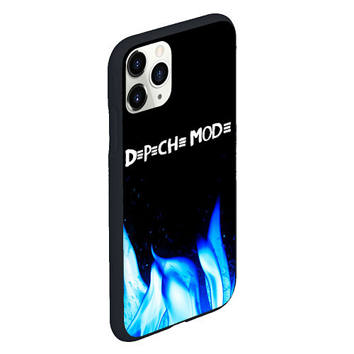 Чехол iPhone 11 Pro матовый Depeche Mode blue fire / 3D-Черный – фото 2