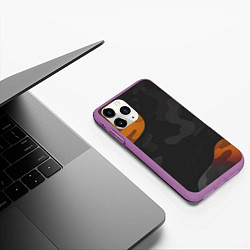 Чехол iPhone 11 Pro матовый Необычный камуфляж, цвет: 3D-фиолетовый — фото 2