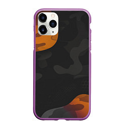Чехол iPhone 11 Pro матовый Необычный камуфляж, цвет: 3D-фиолетовый