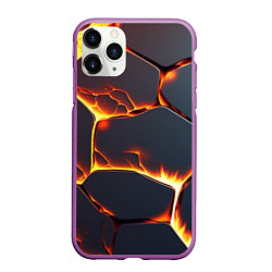 Чехол iPhone 11 Pro матовый Огонь из разломленных плит, цвет: 3D-фиолетовый
