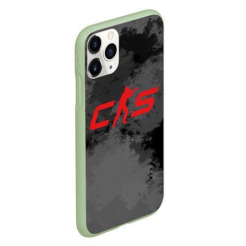 Чехол iPhone 11 Pro матовый Counter Strike 2 - В смоке / 3D-Салатовый – фото 2