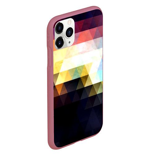 Чехол iPhone 11 Pro матовый Mosaic abstraction / 3D-Малиновый – фото 2