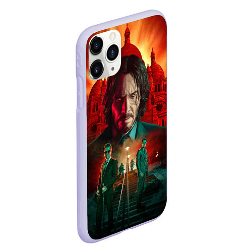 Чехол iPhone 11 Pro матовый John Wick catholic church Paris / 3D-Светло-сиреневый – фото 2