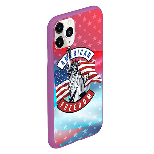 Чехол iPhone 11 Pro матовый American freedom / 3D-Фиолетовый – фото 2