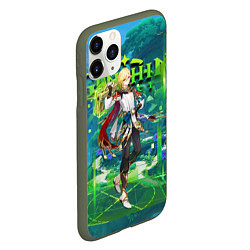 Чехол iPhone 11 Pro матовый Кавех Genshin Impact, цвет: 3D-темно-зеленый — фото 2