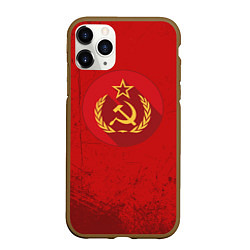 Чехол iPhone 11 Pro матовый Тень СССР, цвет: 3D-коричневый