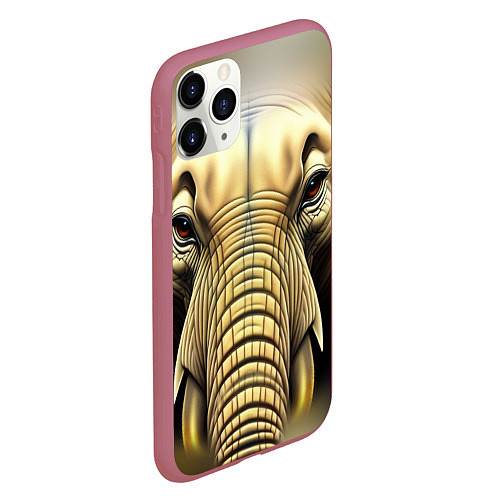 Чехол iPhone 11 Pro матовый Мой слон / 3D-Малиновый – фото 2