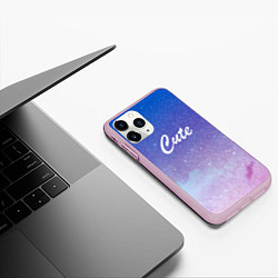 Чехол iPhone 11 Pro матовый Space Cute, цвет: 3D-розовый — фото 2