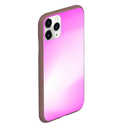 Чехол iPhone 11 Pro матовый Градиент розовый / 3D-Коричневый – фото 2