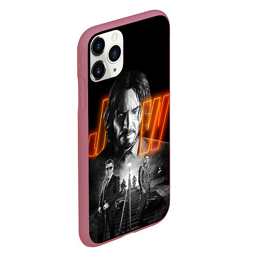 Чехол iPhone 11 Pro матовый John Wick Chapter 4 / 3D-Малиновый – фото 2