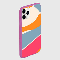 Чехол iPhone 11 Pro матовый Разноцветная абстракция в стиле модерн, цвет: 3D-фиолетовый — фото 2