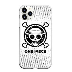 Чехол iPhone 11 Pro матовый One Piece с потертостями на светлом фоне, цвет: 3D-белый