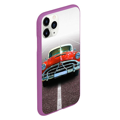 Чехол iPhone 11 Pro матовый Классический американский автомобиль 50-х Hudson H / 3D-Фиолетовый – фото 2