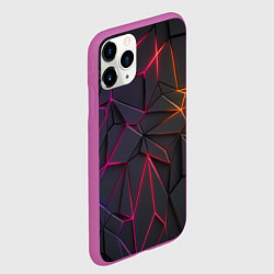 Чехол iPhone 11 Pro матовый Rgb линии, цвет: 3D-фиолетовый — фото 2