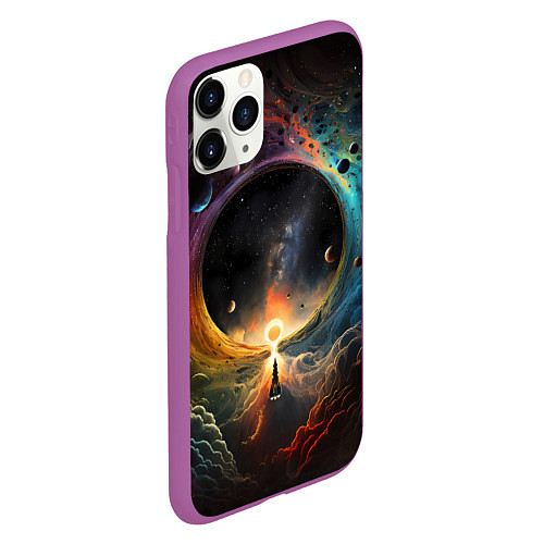 Чехол iPhone 11 Pro матовый Твоя вселенная / 3D-Фиолетовый – фото 2
