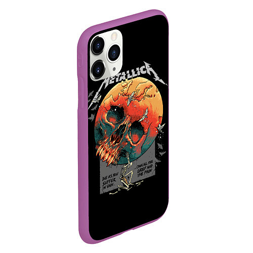 Чехол iPhone 11 Pro матовый Metallica - Металлика / 3D-Фиолетовый – фото 2