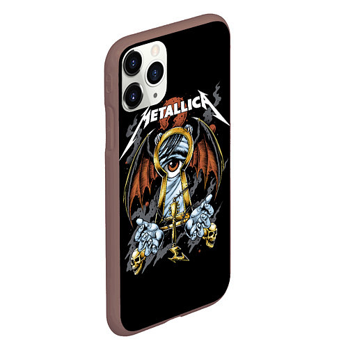 Чехол iPhone 11 Pro матовый Металлика - Metallica / 3D-Коричневый – фото 2