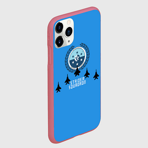 Чехол iPhone 11 Pro матовый Strider squadron / 3D-Малиновый – фото 2