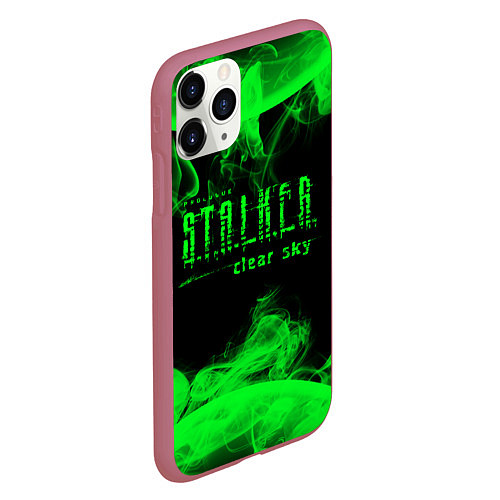 Чехол iPhone 11 Pro матовый Stalker clear sky radiation art / 3D-Малиновый – фото 2