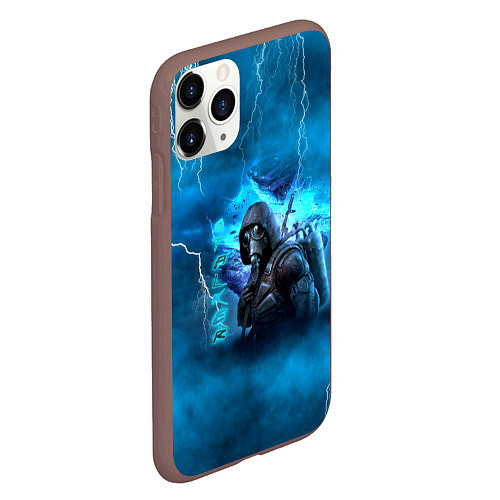 Чехол iPhone 11 Pro матовый Stalker sky art blue / 3D-Коричневый – фото 2