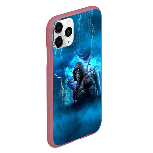 Чехол iPhone 11 Pro матовый Stalker sky art blue / 3D-Малиновый – фото 2