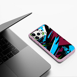 Чехол iPhone 11 Pro матовый Граффити текстура, цвет: 3D-розовый — фото 2