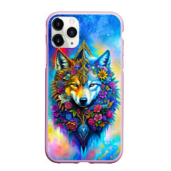 Чехол iPhone 11 Pro матовый Лисоволк, цвет: 3D-розовый
