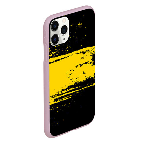 Чехол iPhone 11 Pro матовый Желтое граффити / 3D-Розовый – фото 2