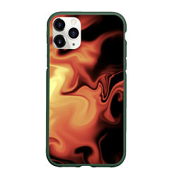 Чехол iPhone 11 Pro матовый Пламя с боку, цвет: 3D-темно-зеленый