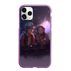 Чехол iPhone 11 Pro матовый Диппер и Мейбл, цвет: 3D-фиолетовый