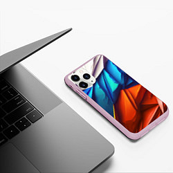 Чехол iPhone 11 Pro матовый Российский флаг на скале, цвет: 3D-розовый — фото 2