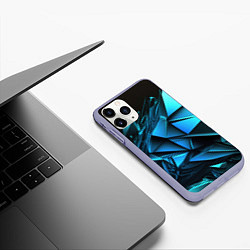 Чехол iPhone 11 Pro матовый Объемные абстрактные элементы, цвет: 3D-светло-сиреневый — фото 2