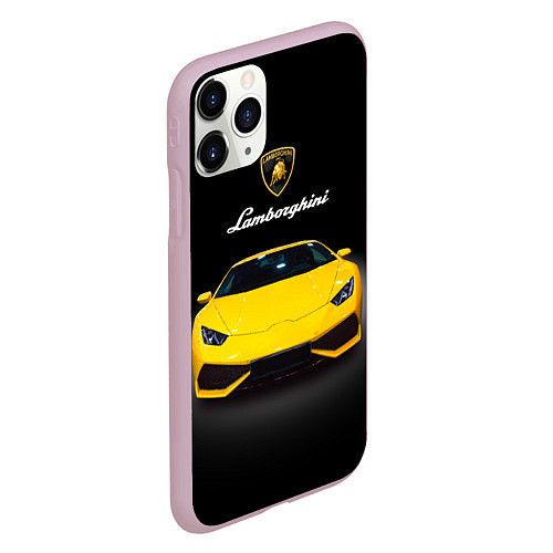 Чехол iPhone 11 Pro матовый Итальянский спорткар Lamborghini Aventador / 3D-Розовый – фото 2