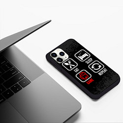 Чехол iPhone 11 Pro матовый Eat, sleep, Among Us, repeat, цвет: 3D-черный — фото 2