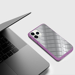Чехол iPhone 11 Pro матовый Металлическое покрытие, цвет: 3D-фиолетовый — фото 2