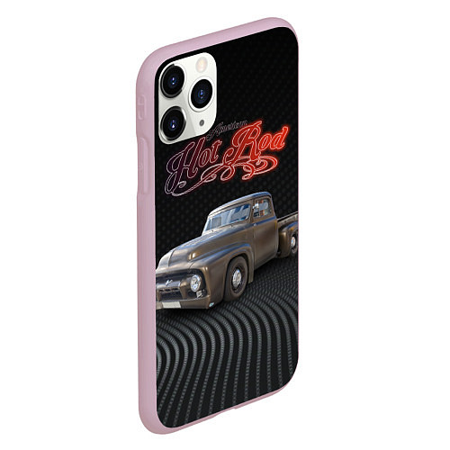Чехол iPhone 11 Pro матовый Хот род на базе модели Ford F-100 / 3D-Розовый – фото 2