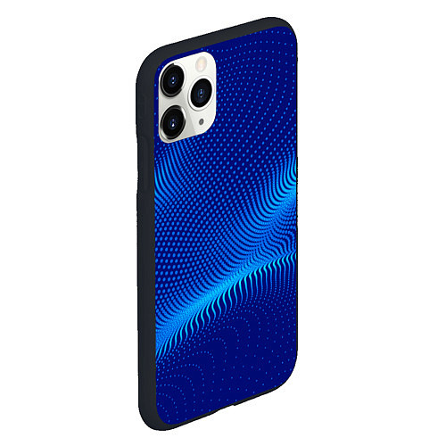 Чехол iPhone 11 Pro матовый Blue dots / 3D-Черный – фото 2