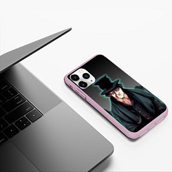 Чехол iPhone 11 Pro матовый Бродяга в мятом цилиндре, цвет: 3D-розовый — фото 2