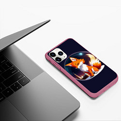 Чехол iPhone 11 Pro матовый Лисичка в Москве, цвет: 3D-малиновый — фото 2
